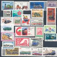 Collection of 25 Different Train Stamps
